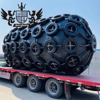 ISO 17357 Standardowy 50kPa/80kPa Yokohamski gumowy fender z oponami i łańcuchami